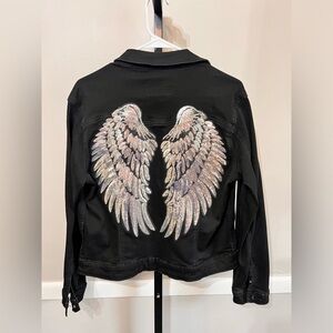Black Denim Angel Jean Jacket
